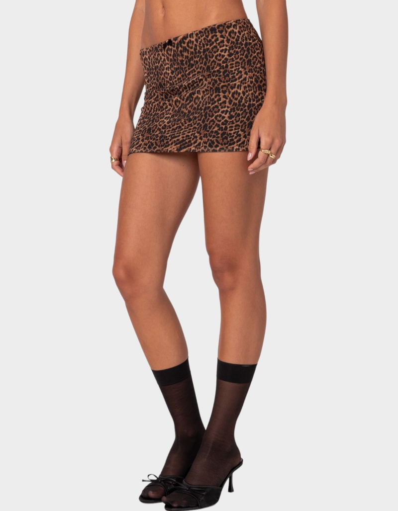 EDIKTED Edin Leopard Print Mesh Mini Skirt image number 3