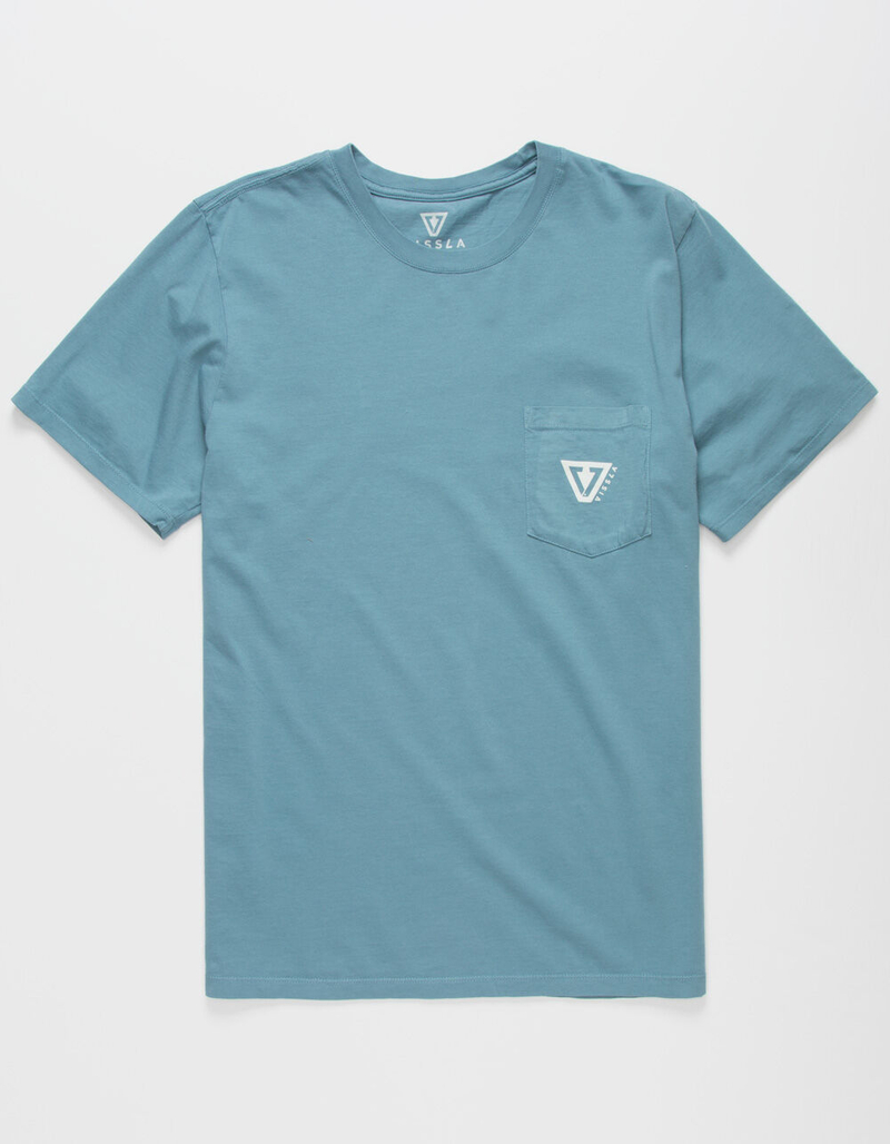 VISSLA Established Mens Slate Blue Pocket Tee image number 0