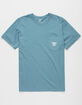 VISSLA Established Mens Slate Blue Pocket Tee image number 1