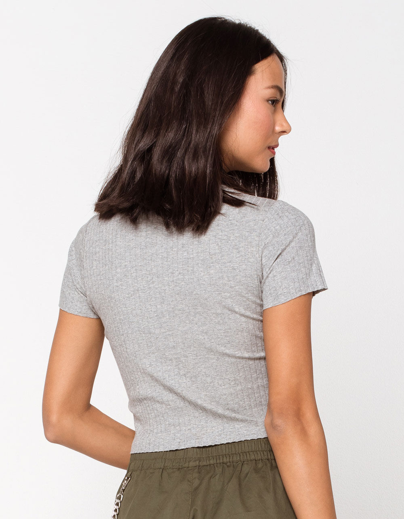 DESTINED Wide Rib Heather Gray Womens Tee image number 2