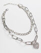 FULL TILT Heart Lock Chunky Chain Necklace image number 1