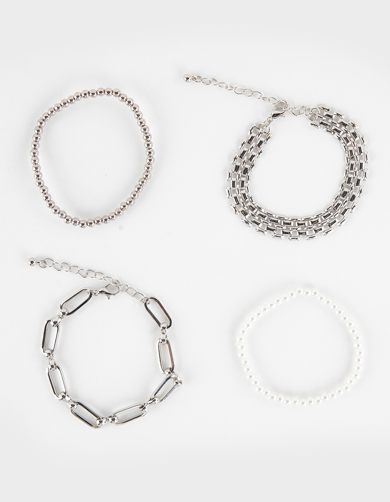 FULL TILT 4 Piece Pearl Ball Chain Bracelet Set image number 2