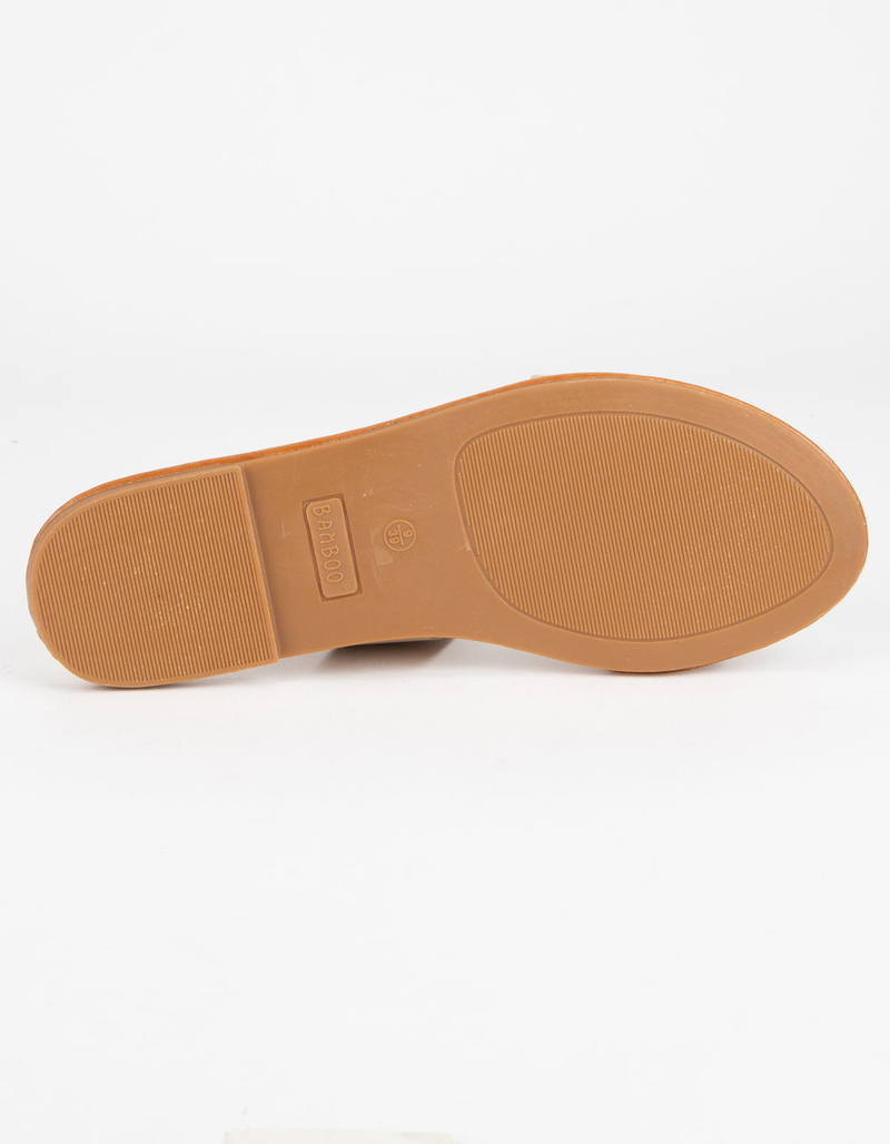 BAMBOO Double Strap Nude Womens Sandals image number 4