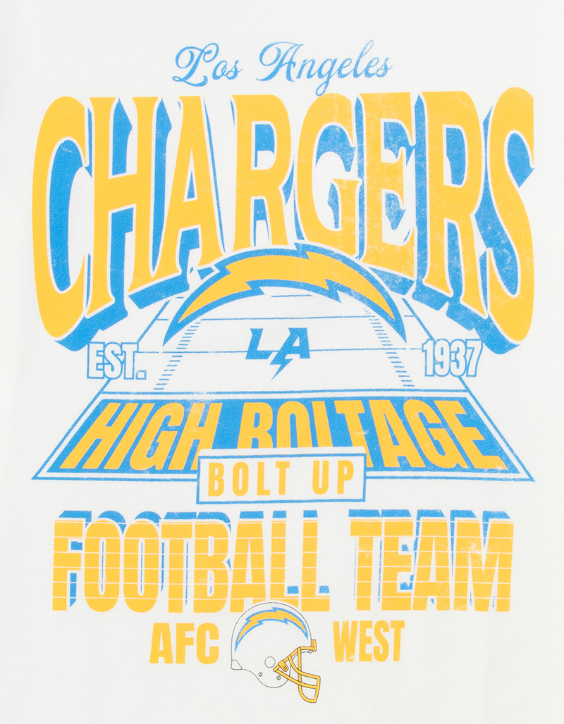 THE WILD COLLECTIVE Los Angeles Chargers Player Mens Boxy Tee image number 1