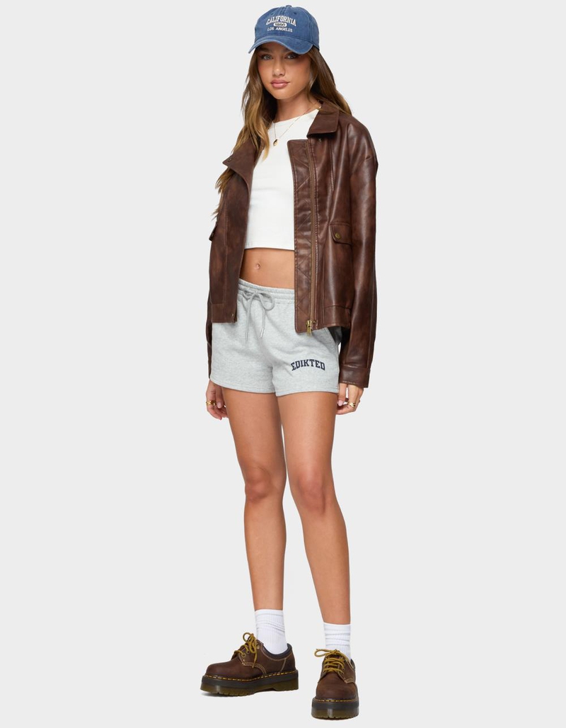 EDIKTED Ardella Oversized Faux Leather Jacket image number 3
