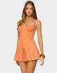 EDIKTED Shae Pleated Drop Waist Mini Dress image number 1