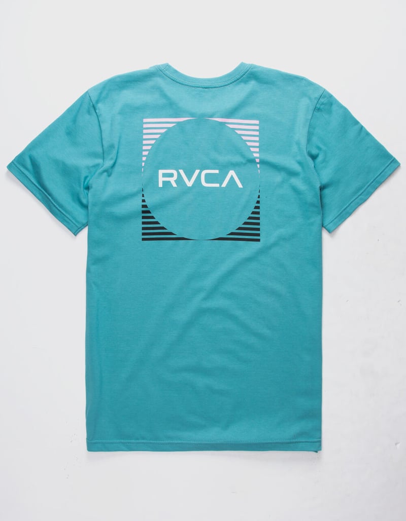 RVCA Motor Stripe Teal Blue Mens T-Shirt image number 0