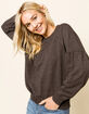 WEST OF MELROSE Turn Up The Volume Balloon Sleeve Charcoal Womens Sweatshirt image number 1