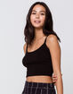 HEART & HIPS Ribbed Crop Womens Black Cami image number 2