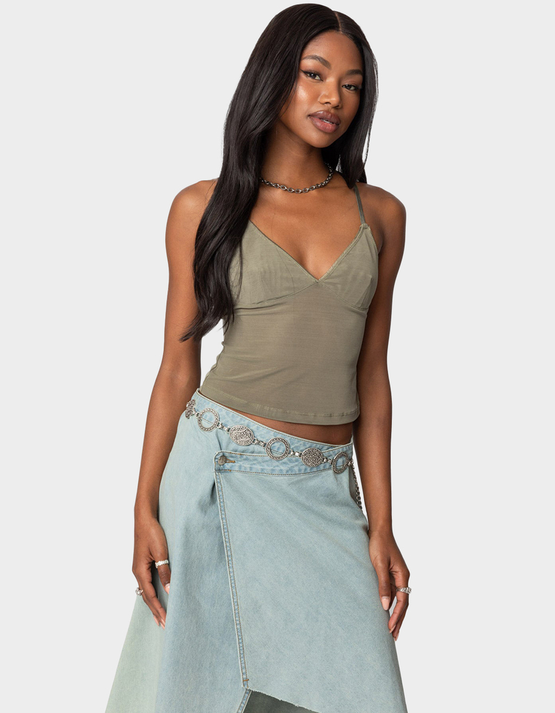 EDIKTED Blake Mesh Tank Top image number 2