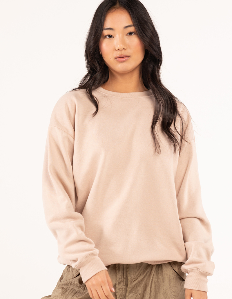 FULL TILT Essentials Womens Oversized Crewneck Sweatshirt image number 3