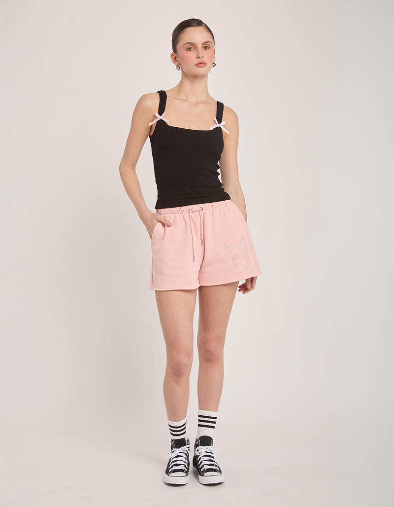PLAYBOY Embossed Rhinestone Womens Short image number 0