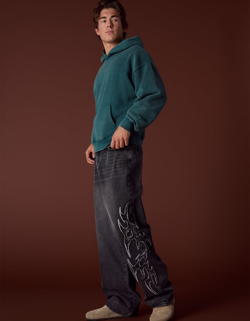 RSQ Mens Extra Baggy Applique Jeans image number 0