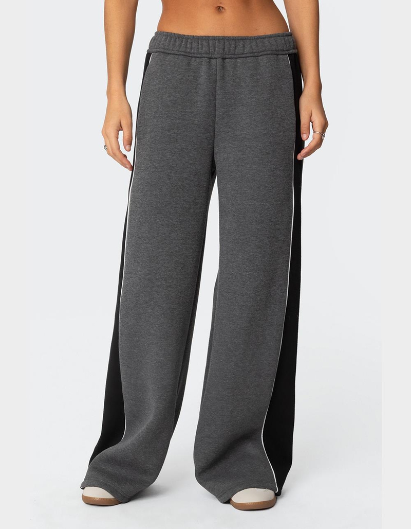 Black Side Contrast Binding Sweatpants main image 0