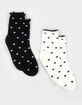 FULL TILT 2 Pack Womens Heart Lettuce Edge Socks image number 1