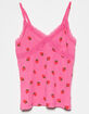 FULL TILT Strawberry Lace Trim Girls Tank Top image number 2
