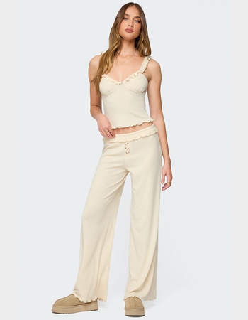 EDIKTED Posy Ruffle Pointelle Pants Alternative Image