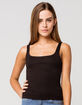 RSQ Square Neck Womens Black Tank Top image number 1
