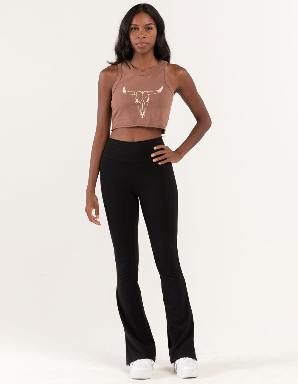FULL TILT Side Slit Womens Flare Pants 