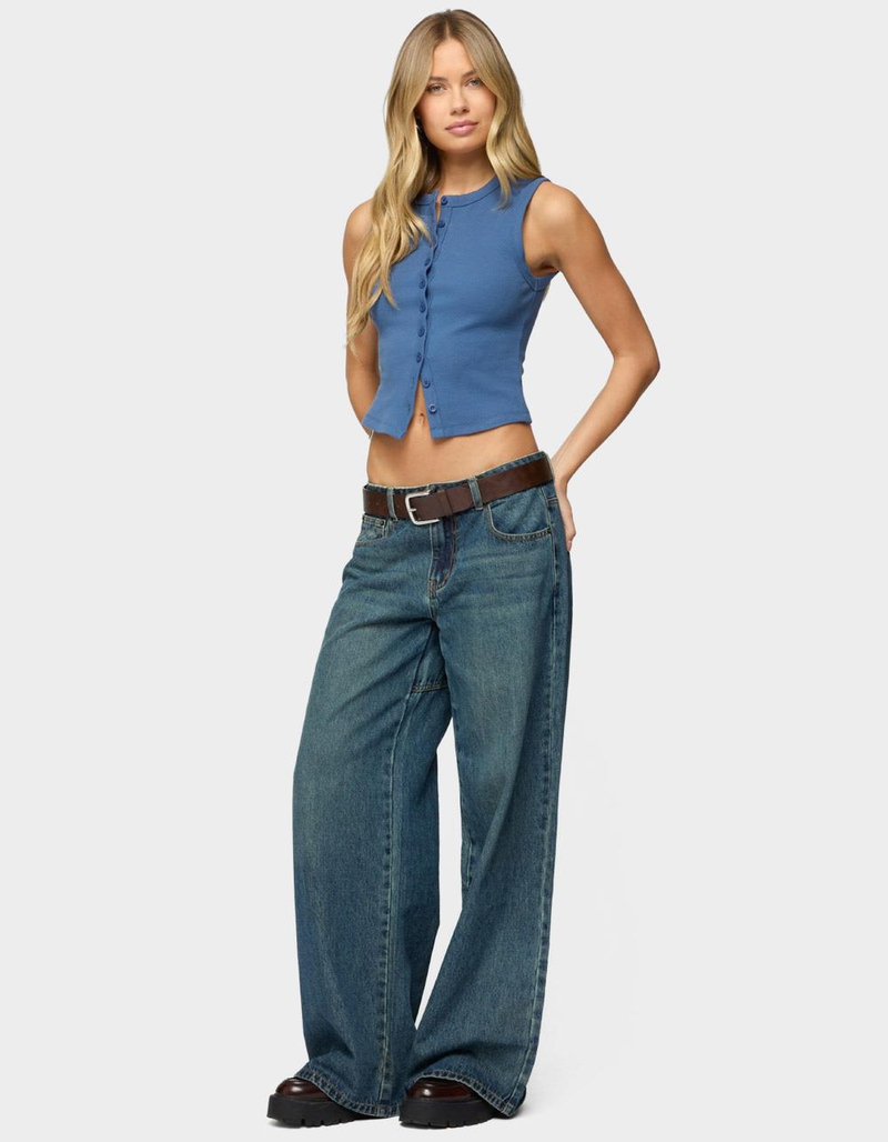 EDIKTED Basel Button Up Tank Top image number 3