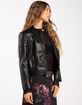 FULL TILT Faux Leather Womens Moto Jacket image number 3