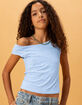 FULL TILT Girls Stripe Off The Shoulder Top image number 1