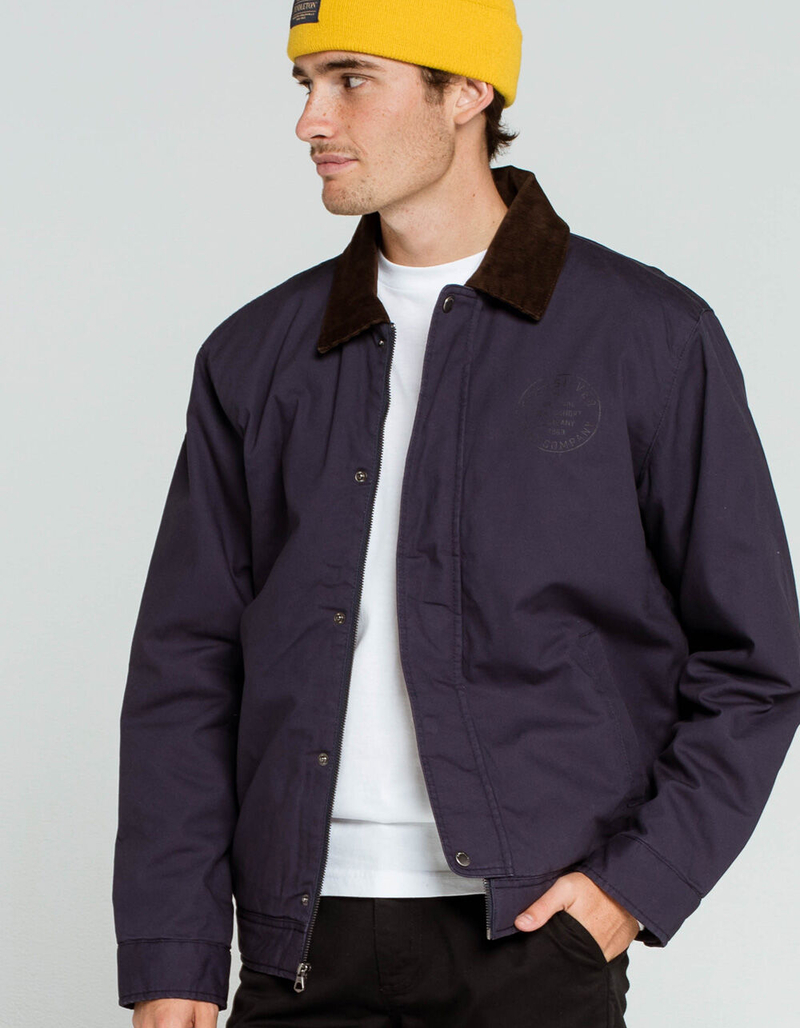 QUIKSILVER Canvas Cord Collar Mens Workwear Jacket image number 1