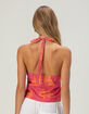 FULL TILT Hibiscus Womens Halter Top image number 4