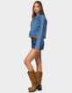 EDIKTED Maurice Fringed Denim Jacket image number 4