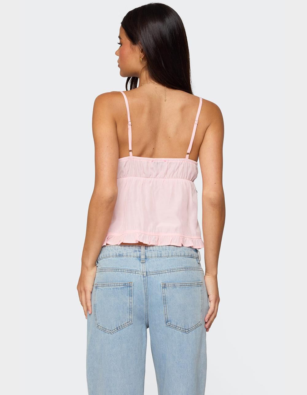 EDIKTED Halsey Ruffle Tank Top - LIGHT PINK | Tillys