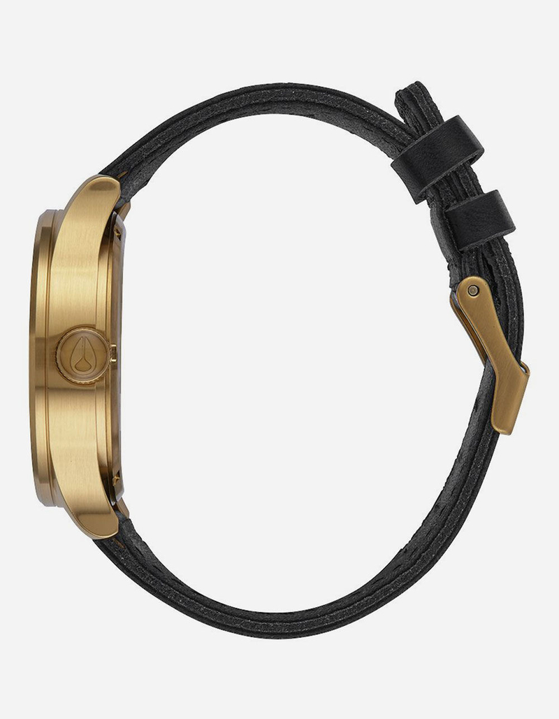 NIXON Sentry Leather Black & Gold Watch image number 1