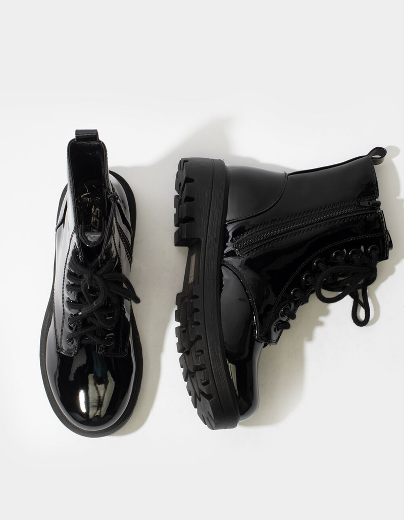 SODA Lug Sole Side Zip Womens Combat Boots image number 4