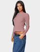 EDIKTED Corina Ribbed Stripey Long Sleeve Tee image number 3