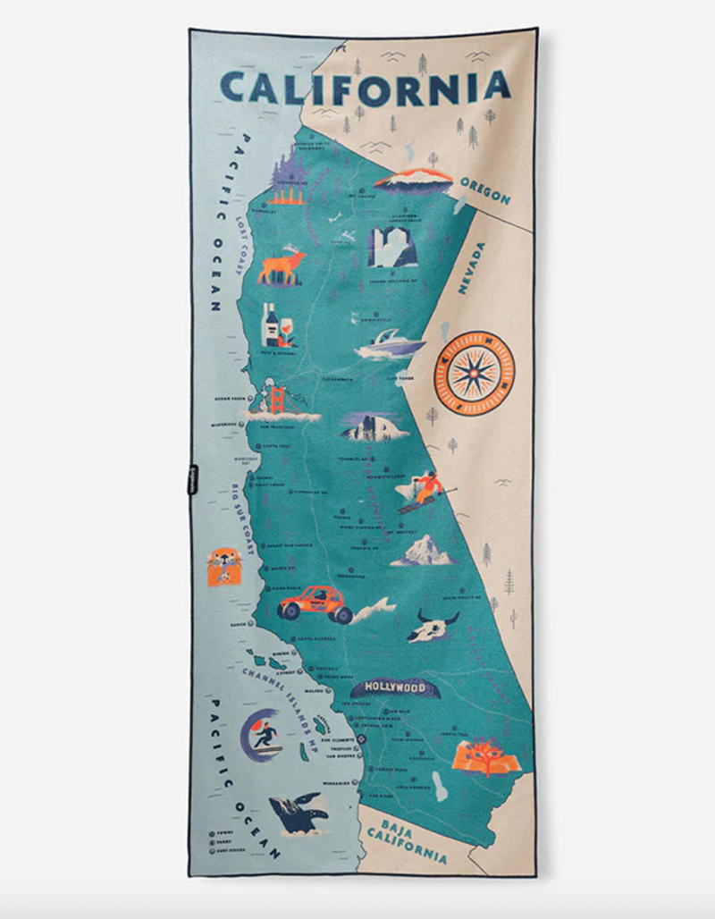 NOMADIX California Map Original Towel image number 0