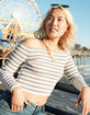 RSQ Womens Stripe Off The Shoulder Long Sleeve Top image number 1