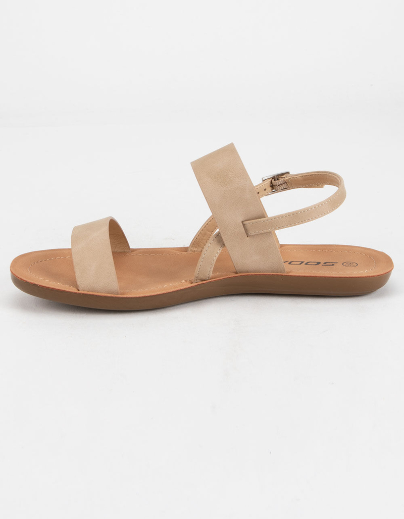 SODA Double Strap Buckle Womens Taupe Sandals image number 3