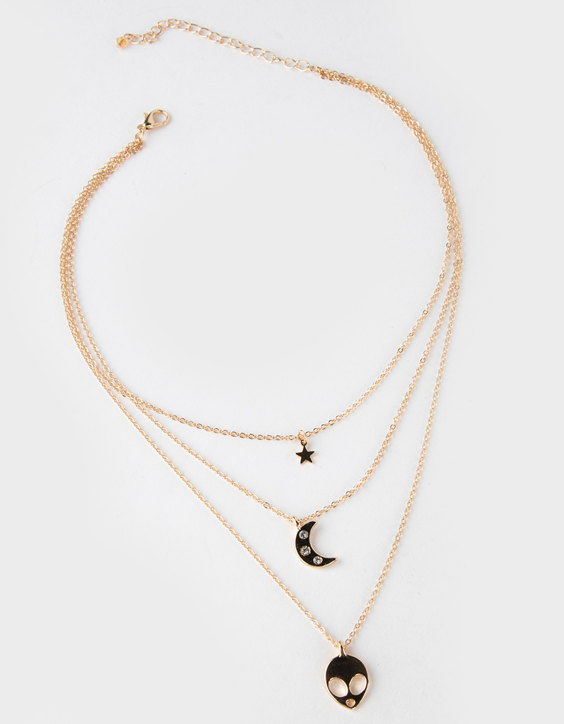 FULL TILT Layered Aliens & Star Necklace image number 0