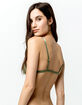 FRENCH AFFAIR Shiny Sateen Olive Bralette image number 3