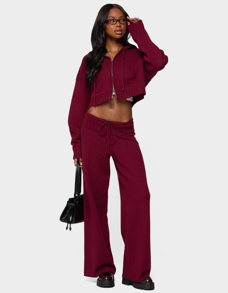 EDIKTED Russell Straight Leg Knit Pants image number 4