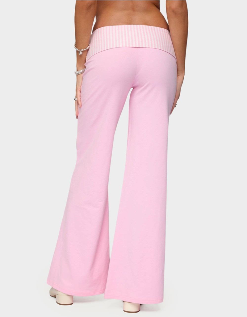 EDIKTED Meshey Striped Fold Over Pants image number 2
