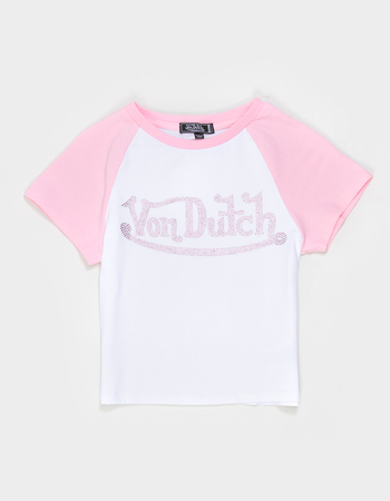 VON DUTCH Rhinestone Girls Raglan Tee Alternative Image