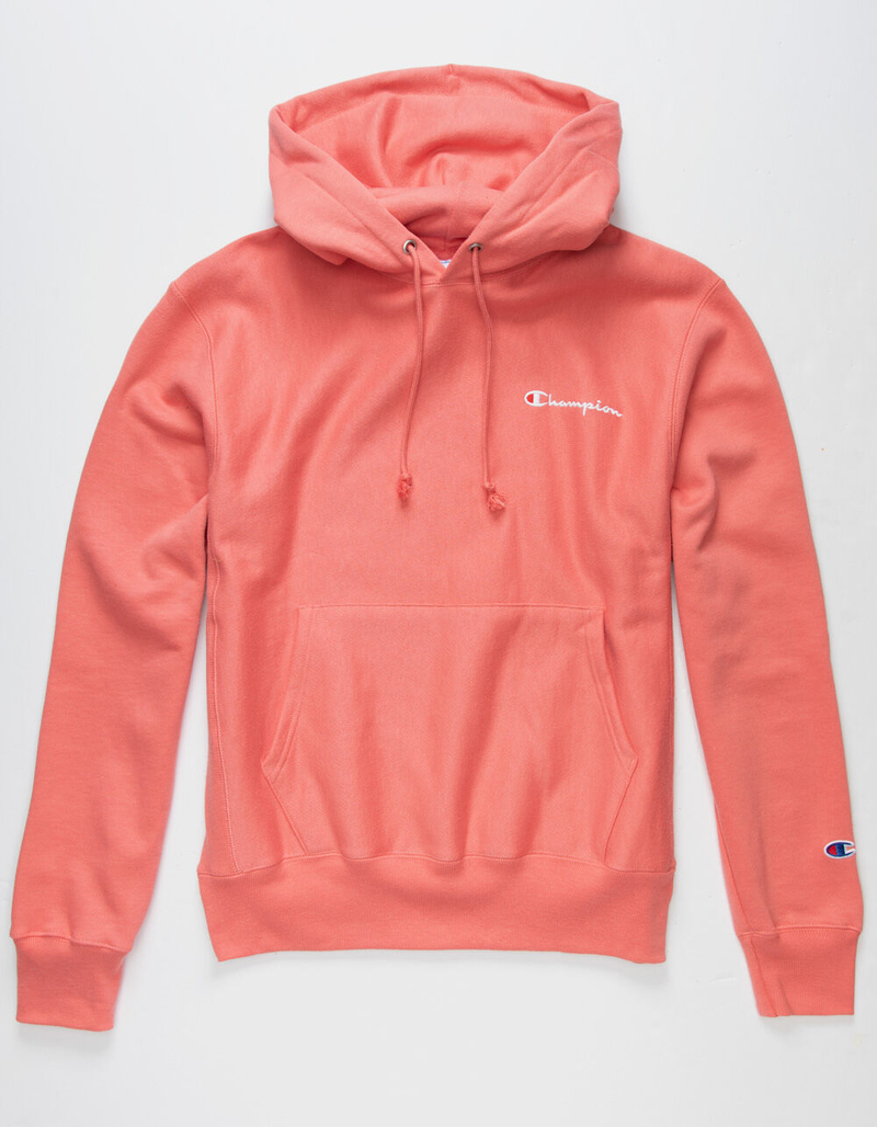 CHAMPION Left Script Mens Dusty Pink Hoodie image number 0