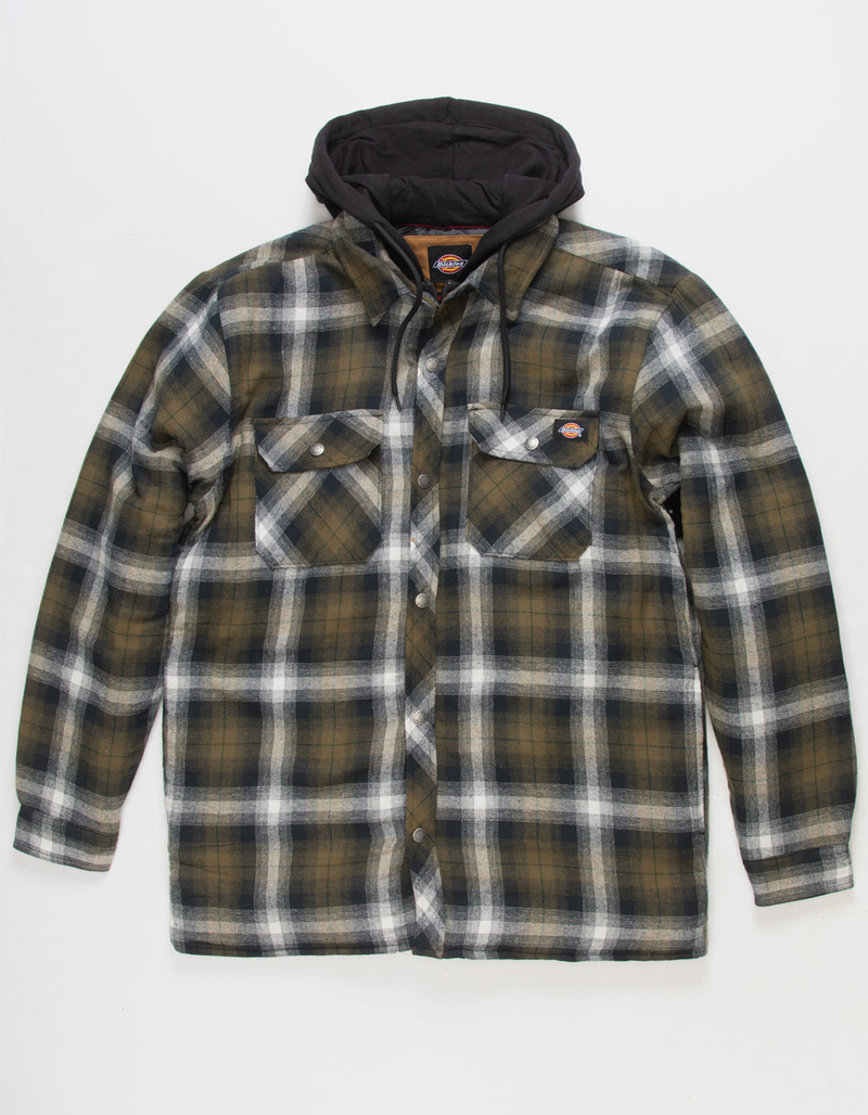 DICKIES Hydroshield Mens Hooded Flannel Shirt Jacket image number 0