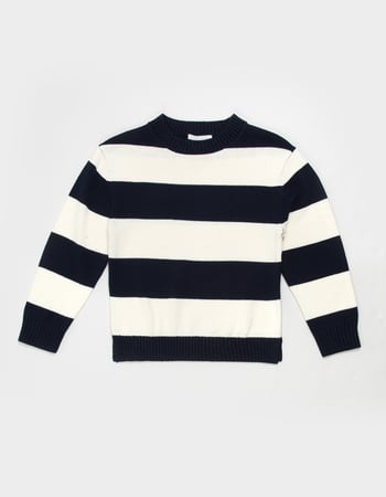 FULL TILT Girls Stripe Oversized Crewneck Sweater Alternative Image