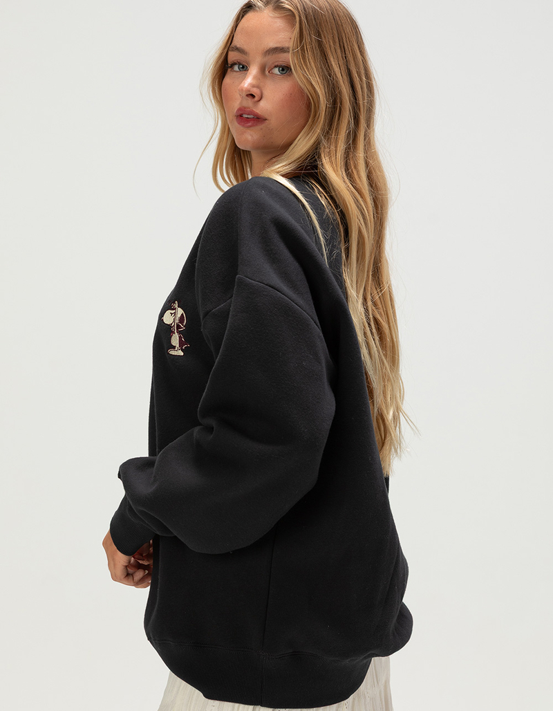 RSQ x Peanuts Embroidered Womens Crewneck Sweatshirt image number 2