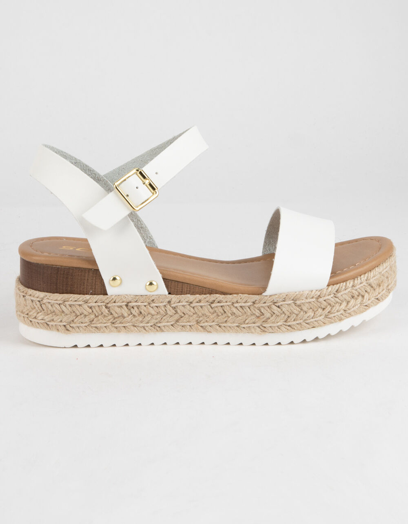 SODA Clip Espadrille White Womens Flatform Sandals image number 1