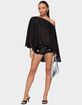 EDIKTED Sheer Chiffon Asymmetric Poncho image number 5