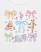 WINNIE THE POOH Bow Grid Womens Baby Tee - CREAM