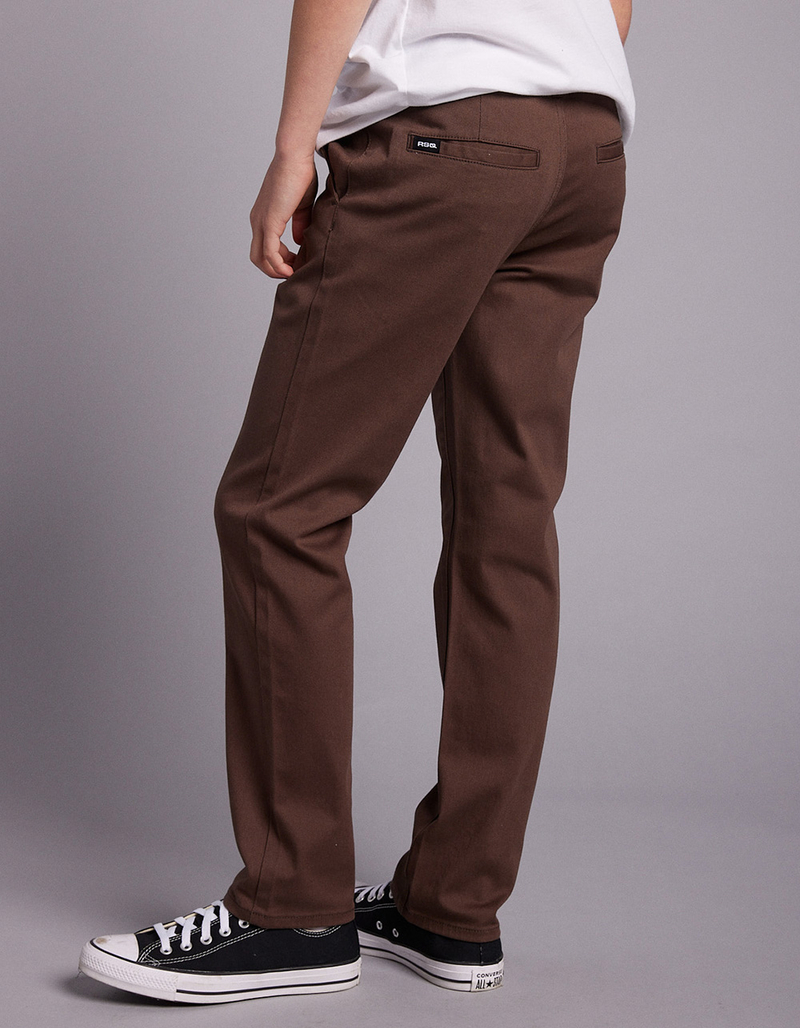 RSQ Boys Slim Dark Brown Chino Pants image number 3