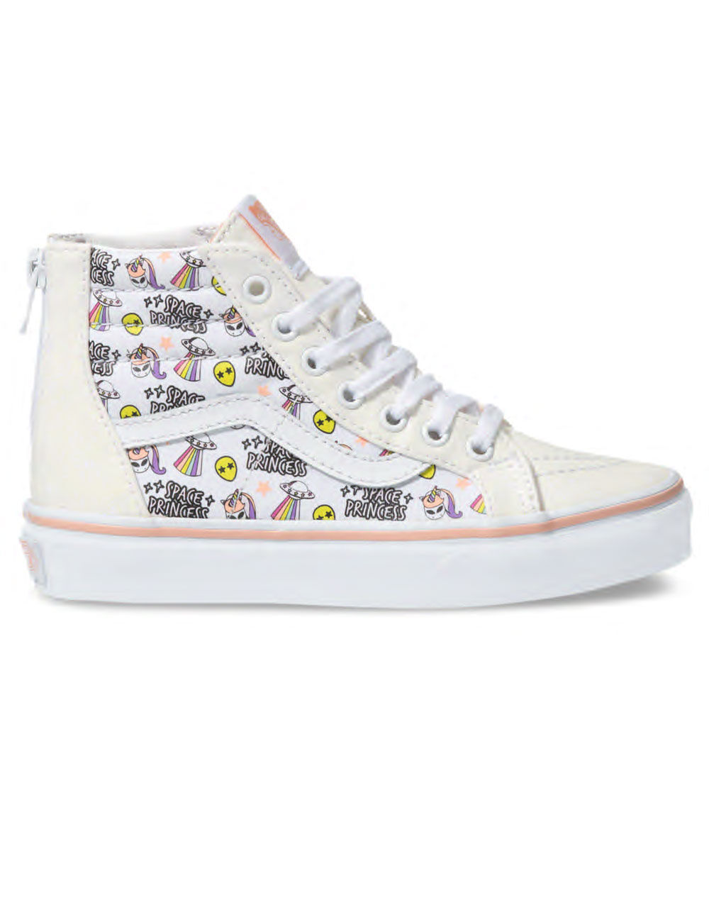 VANS Unicorn Alien Sk8-Hi Zip Glitter & True White Girls Shoes